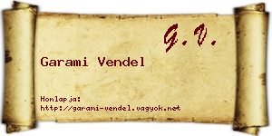 Garami Vendel névjegykártya